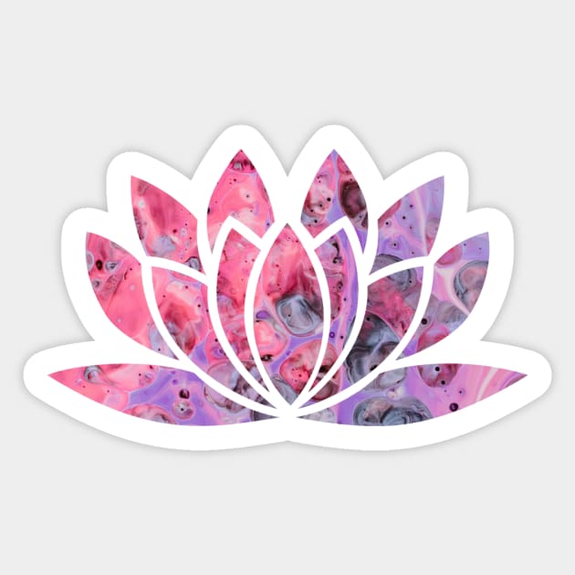 Pink Purple Lotus Sticker by Sloth Station